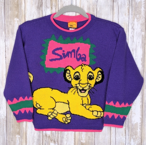 Lion King Other - Vtg Simba Lion King Sweater Youth Small 7/8 RARE